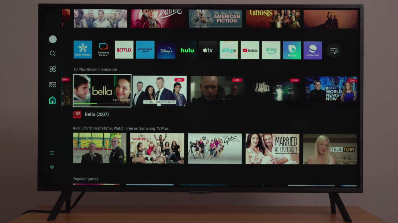 Tizen operating system UI on Samsung TV